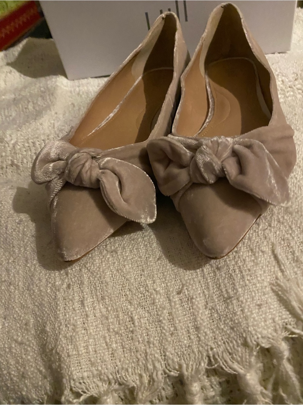 J. Jill Taupe Pointed-Toe Knot Ballet Flats